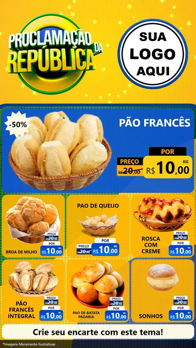 Modelo de Rede Social para Stories com o tema Proclamação da República para Padaria