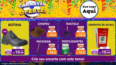 Modelo de TV para TV Horizontal com o tema Carnaval de Ofertas para Agropecuária