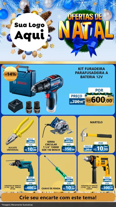 Modelo de Rede Social para Stories com o tema Ofertas de Natal para Maquinas e Ferramentas