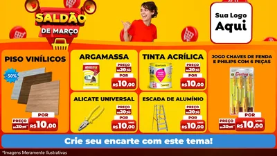 Modelo de TV para TV Horizontal com o tema Saldão de Março para Material para Construção