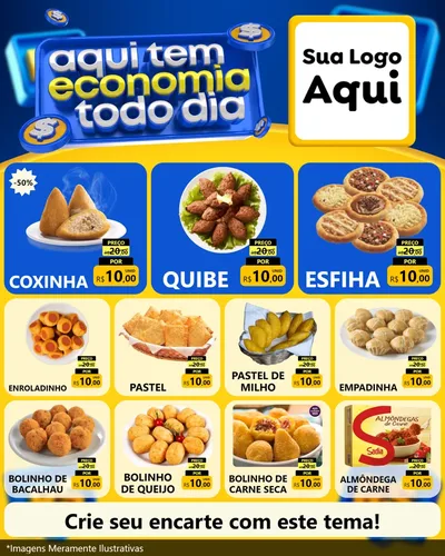 Modelo de Rede Social para Feed Instagram com o tema Aqui Tem Economia Todo Dia para Salgadaria