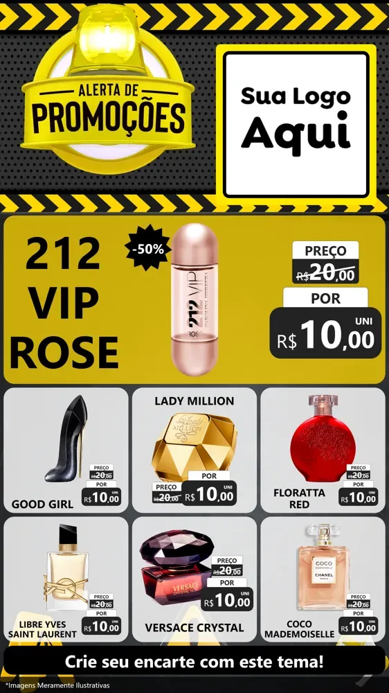 Modelo de Rede Social para Stories com o tema Alerta de Promoções para Perfumes
