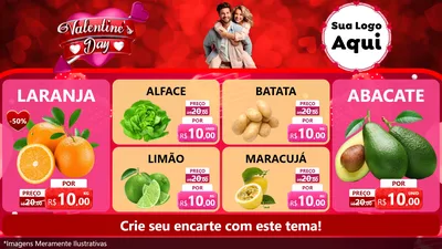 Modelo de TV para TV Horizontal com o tema Valentine's Day para Hortifrúti