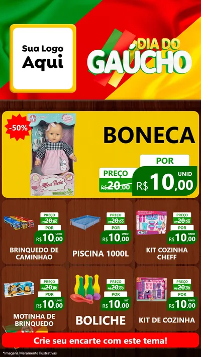 Modelo de Rede Social para Stories com o tema Dia do Gaúcho para Brinquedos