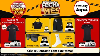 Modelo de TV para TV Horizontal com o tema Fecha Mês para Roupas e acessórios