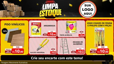 Modelo de TV para TV Horizontal com o tema Operação Limpa Estoque para Material para Construção