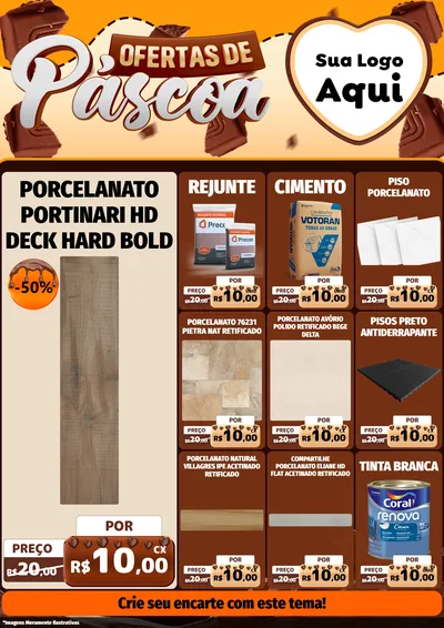 Modelo de Encarte para Encarte A4 Vertical com o tema Ofertas de Páscoa para Pisos e revestimentos