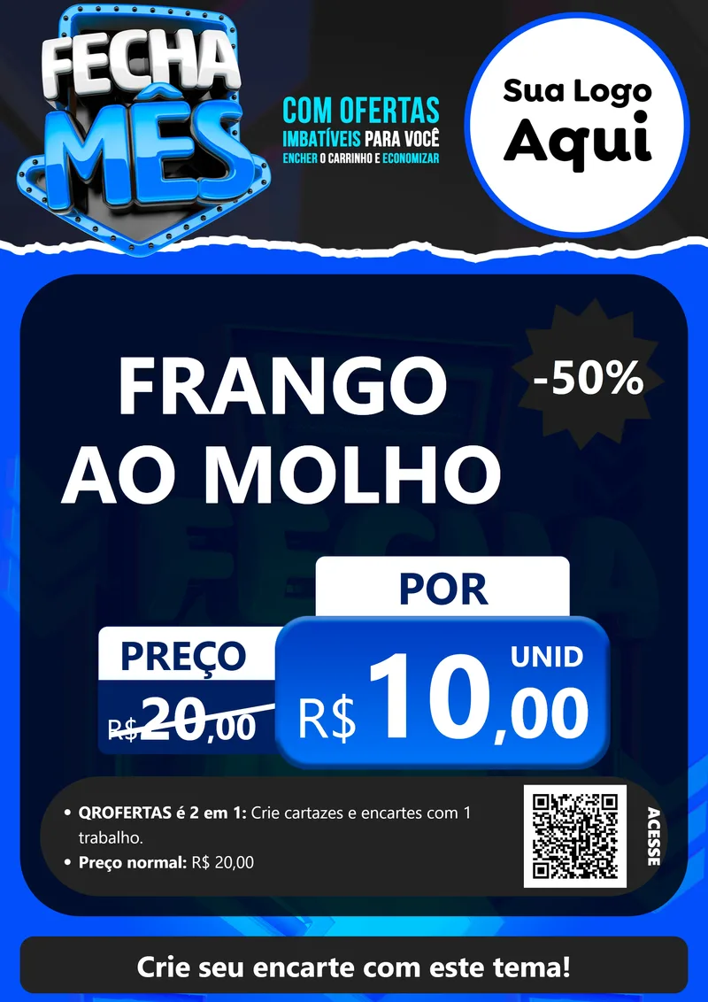 Modelo de Cartaz para Cartaz A4 Vertical com o tema Fecha Mês para Restaurante