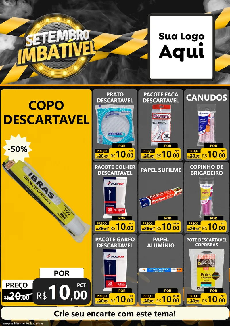 Modelo de Encarte para Encarte A4 Vertical com o tema Setembro Imbatível para Embalagens