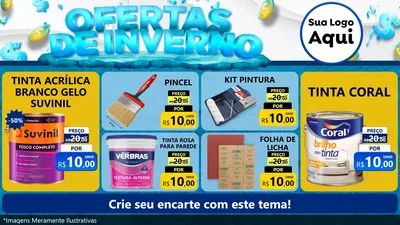 Modelo de TV para TV Horizontal com o tema Ofertas de Inverno para Tintas e Ferramentas