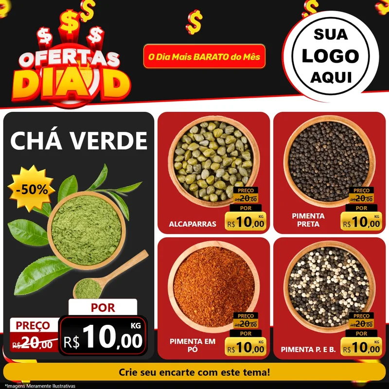Modelo de Rede Social para Feed Facebook com o tema Ofertas Dia D para Produtos Naturais
