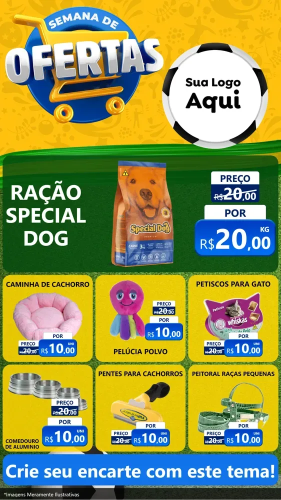 Modelo de Rede Social para Stories com o tema Semana de Ofertas - Copa para Pet Shop