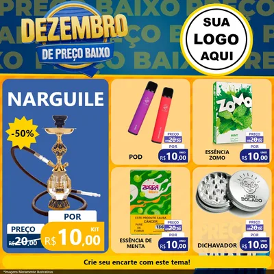Modelo de Rede Social para Feed Facebook com o tema Dezembro de Preço Baixo para Tabacaria