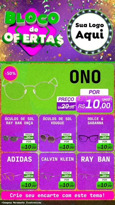 Modelo de Rede Social para Stories com o tema Bloco de Ofertas para Óticas