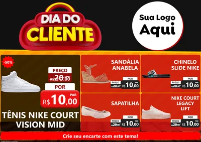 Modelo de Encarte para Encarte A4 Horizontal com o tema Dia do Cliente para Calçados