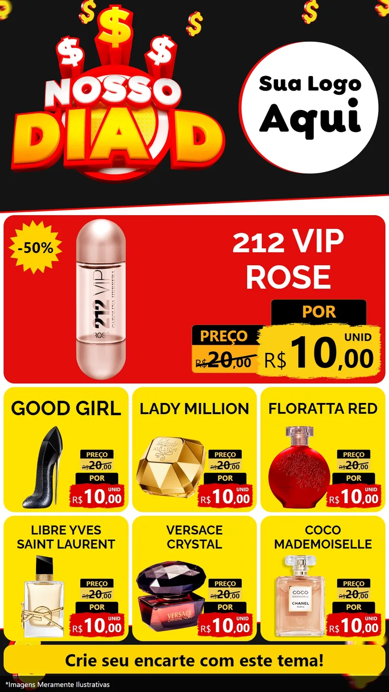 Modelo de Rede Social para Stories com o tema Nosso Dia D para Perfumes