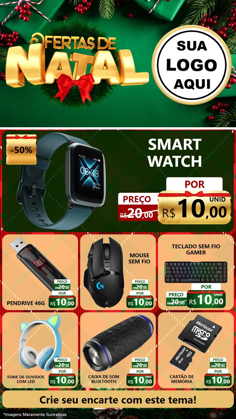 Modelo de Rede Social para Stories com o tema Ofertas de Natal para Informática
