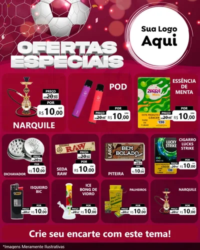 Modelo de Rede Social para Feed Instagram com o tema Ofertas Especiais - Futebol para Tabacaria