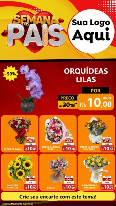 Modelo de Rede Social para Stories com o tema Semana Dos Pais para Floricultura e jardim