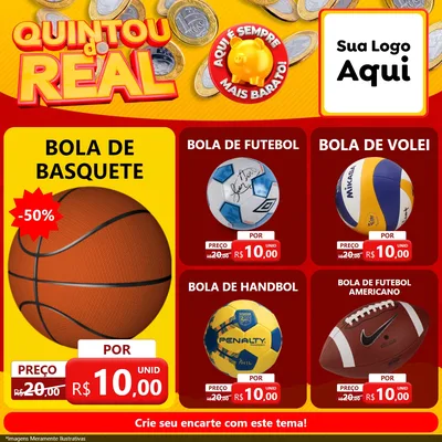 Modelo de Rede Social para Feed Facebook com o tema Quintou do Real para Artigos Esportivos