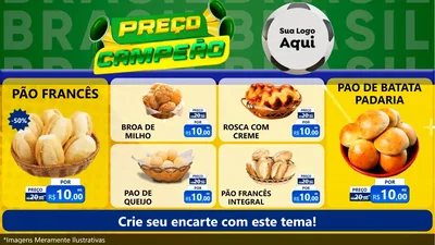 Modelo de TV para TV Horizontal com o tema Preço Campeão - Copa para Padaria