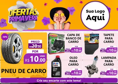 Modelo de Encarte para Encarte A4 Horizontal com o tema Ofertas Da Primavera para Auto peças