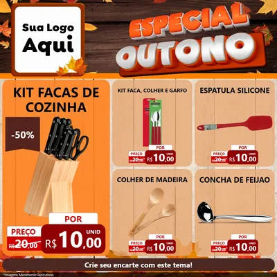 Modelo de Rede Social para Feed Facebook com o tema Especial Outono para Utilidades Domésticas