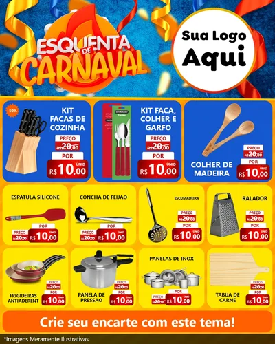 Modelo de Rede Social para Feed Instagram com o tema Esquenta de Carnaval para Utilidades Domésticas
