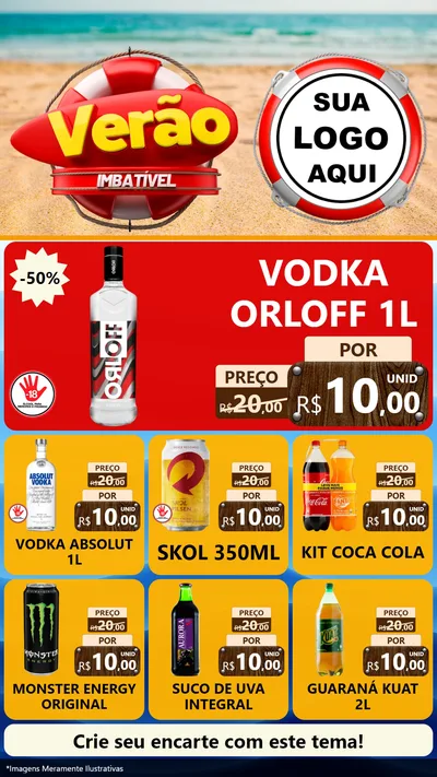 Modelo de Rede Social para Stories com o tema Verão Imbatível para Distribuidora de bebidas