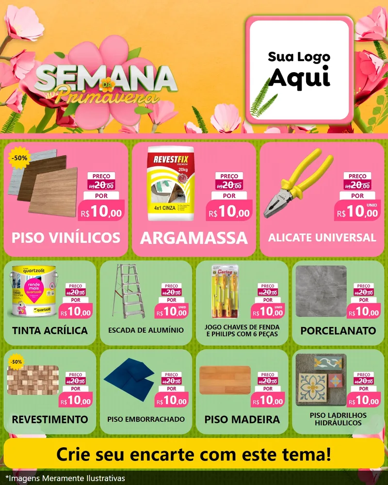 Modelo de Rede Social para Feed Instagram com o tema Semana da Primavera para Material para Construção