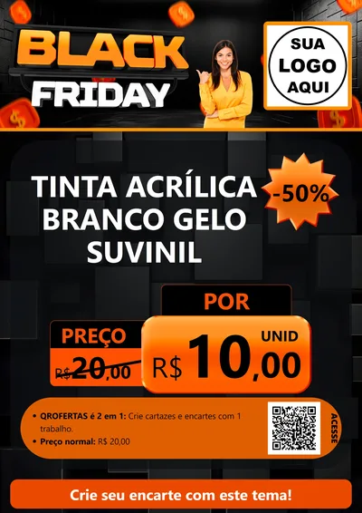 Modelo de Cartaz para Cartaz A4 Vertical com o tema Black Friday para Tintas e Ferramentas