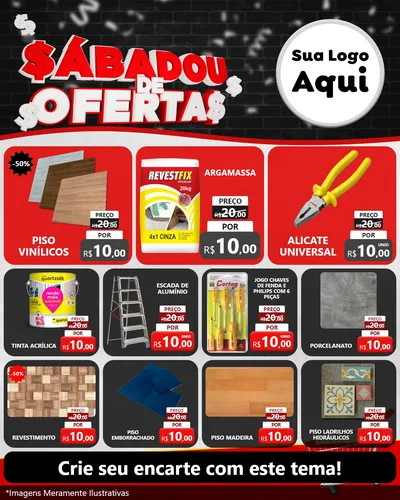 Modelo de Rede Social para Feed Instagram com o tema Sabadou de Ofertas para Material para Construção