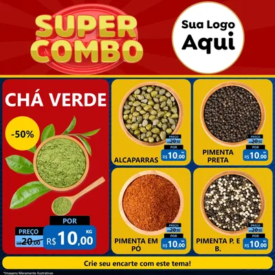 Modelo de Rede Social para Feed Facebook com o tema Super Combo para Produtos Naturais