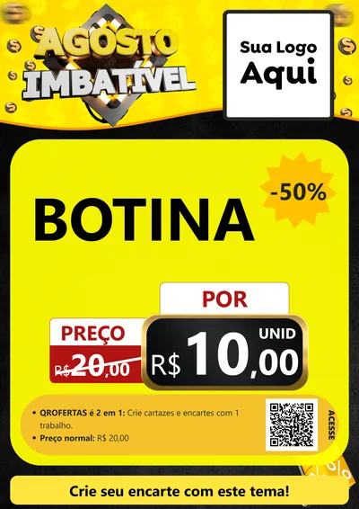Modelo de Cartaz para Cartaz A4 Vertical com o tema Agosto Imbatível para Agropecuária