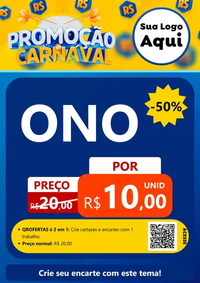 Modelo de Cartaz para Cartaz A4 Vertical com o tema Promoção de Carnaval para Óticas