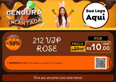 Modelo de Cartaz para Cartaz A4 Horizontal com o tema Cenoura Encantada - Páscoa para Perfumes