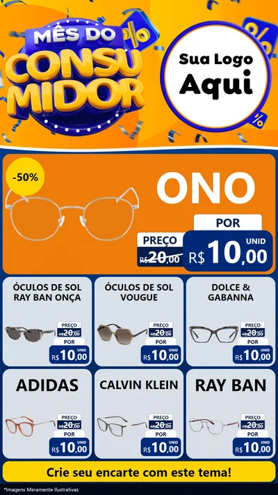 Modelo de Rede Social para Stories com o tema Mês do Consumidor para Óticas