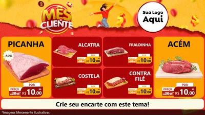 Modelo de TV para TV Horizontal com o tema Mês do Cliente para Açougue