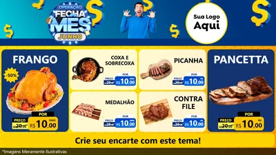 Modelo de TV para TV Horizontal com o tema Operação Fecha Mês, Junho para Assados