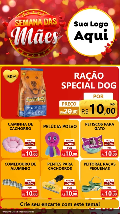 Modelo de Rede Social para Stories com o tema Semana das Mães para Pet Shop