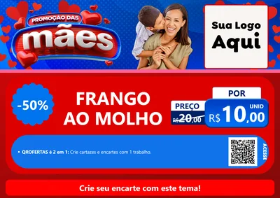 Modelo de Cartaz para Cartaz A4 Horizontal com o tema Promoção das Mães para Restaurante