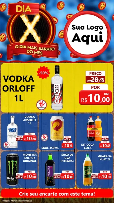 Modelo de Rede Social para Stories com o tema Dia X - O Dia Mais Barato Do Mês para Distribuidora de bebidas
