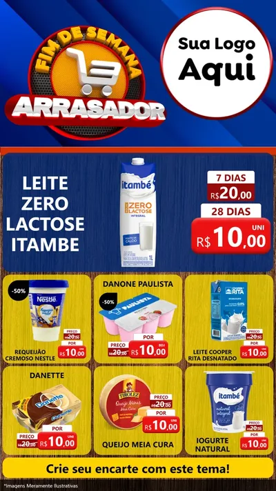 Modelo de Rede Social para Stories com o tema Fim De Semana Arrasador para Frios e Laticínios