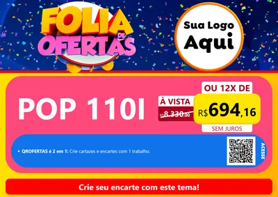 Modelo de Cartaz para Cartaz A4 Horizontal com o tema Folia de Ofertas para Concessionaria de Motos