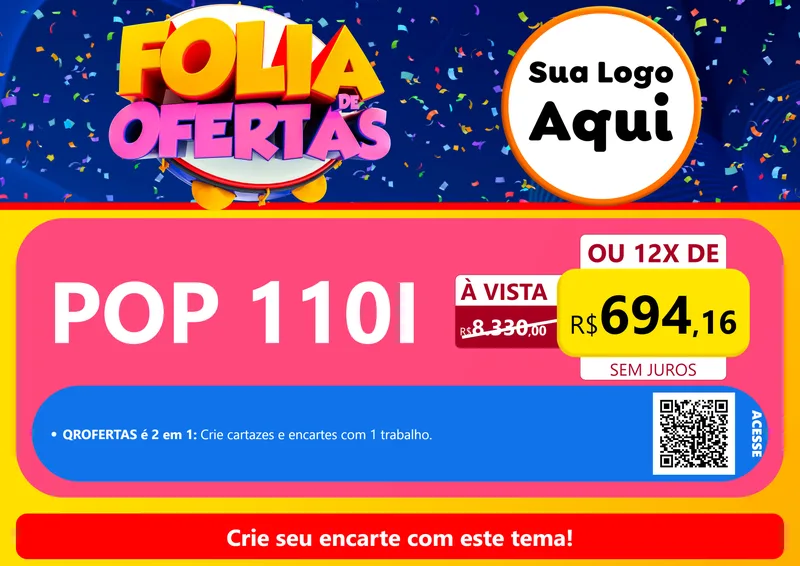 Modelo de Cartaz para Cartaz A4 Horizontal com o tema Folia de Ofertas para Concessionaria de Motos