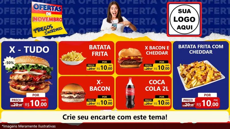 Modelo de TV para TV Horizontal com o tema Ofertas de Novembro - Preços Incríveis para Hamburgueria