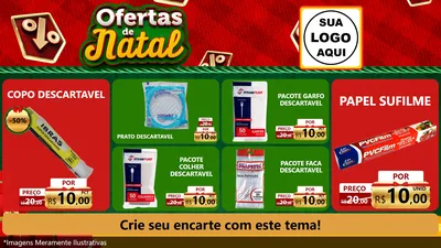 Modelo de TV para TV Horizontal com o tema Ofertas de Natal para Embalagens