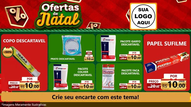 Modelo de TV para TV Horizontal com o tema Ofertas de Natal para Embalagens