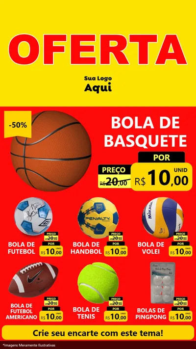 Modelo de Rede Social para Stories com o tema OFERTA - Vermelho Cartaz para Artigos Esportivos