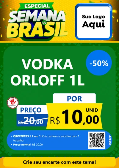 Modelo de Cartaz para Cartaz A4 Vertical com o tema Especial Semana do Brasil para Distribuidora de bebidas